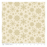 Poinsettias at Christmas Snowflakes Cream Foil CF17635-Cream