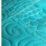 Close up view of a quilting sample