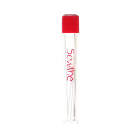 Red and white mechanical pencil refill on white background