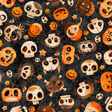 A Haunting We Will Go - Skull & Pumpkin Toss 31947 J Charcoal