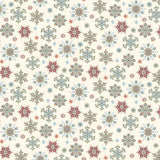 Nordic Holiday Village   Snowflakes 3605-11 Cream Multi