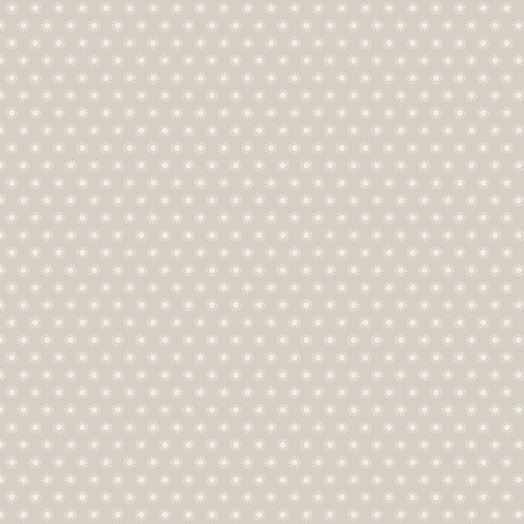 Fabric decorated with a pattern of small suns.
