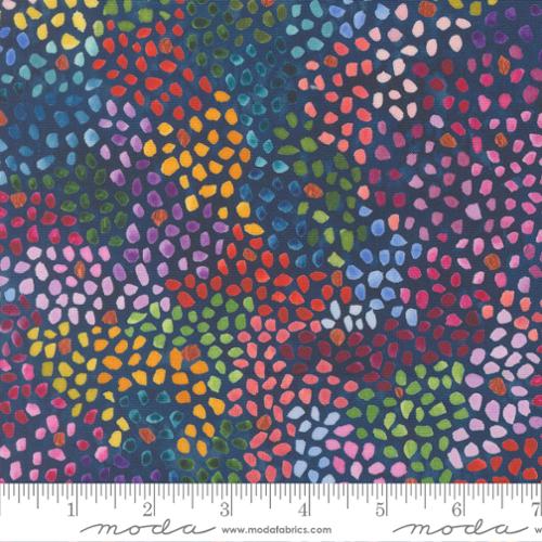 Dots pattern in multicolor on fabric