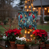 Nordic Holiday Village Stacked Trees  Dark Blue 3606 77