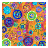 On The Bright Side - Stitch Floral Medallions -  POPPY-CD4276  ORANGE