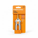 Fiskars pruner packaging with product and branding details on an orange background