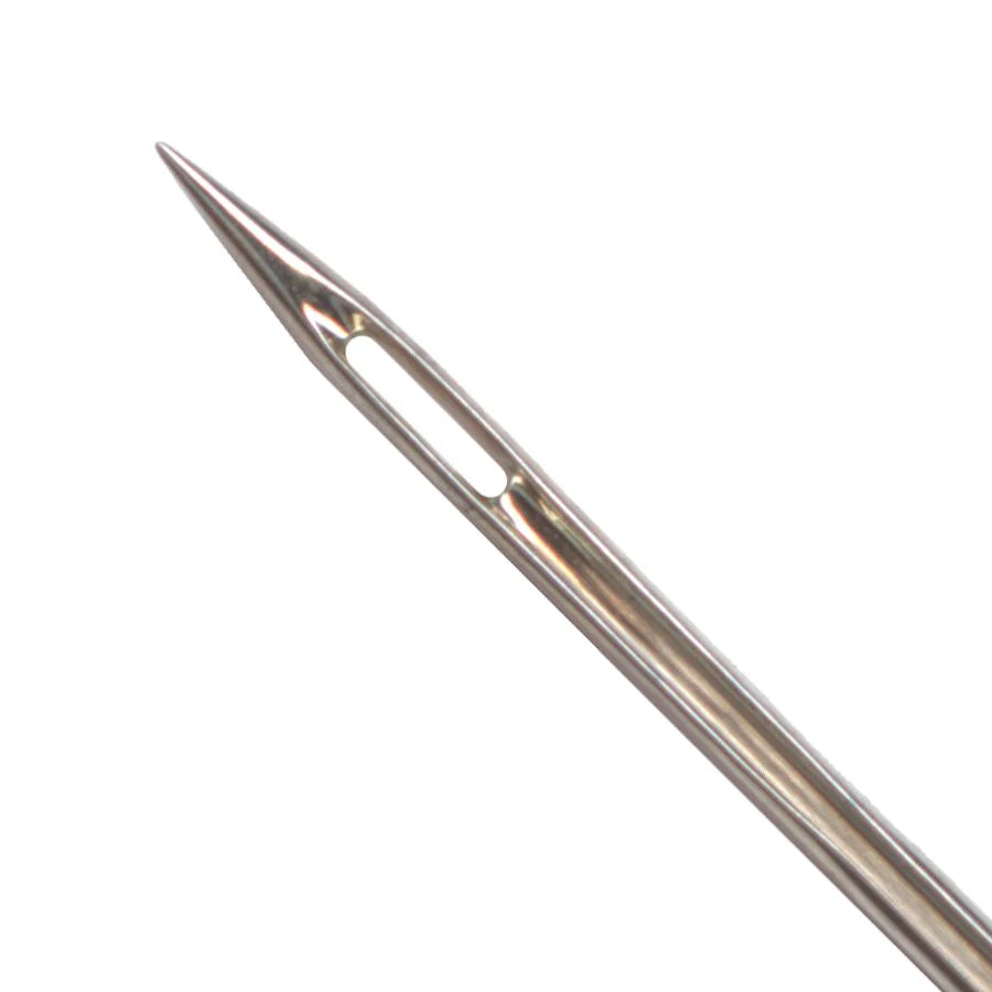 Metal needle on a white background
