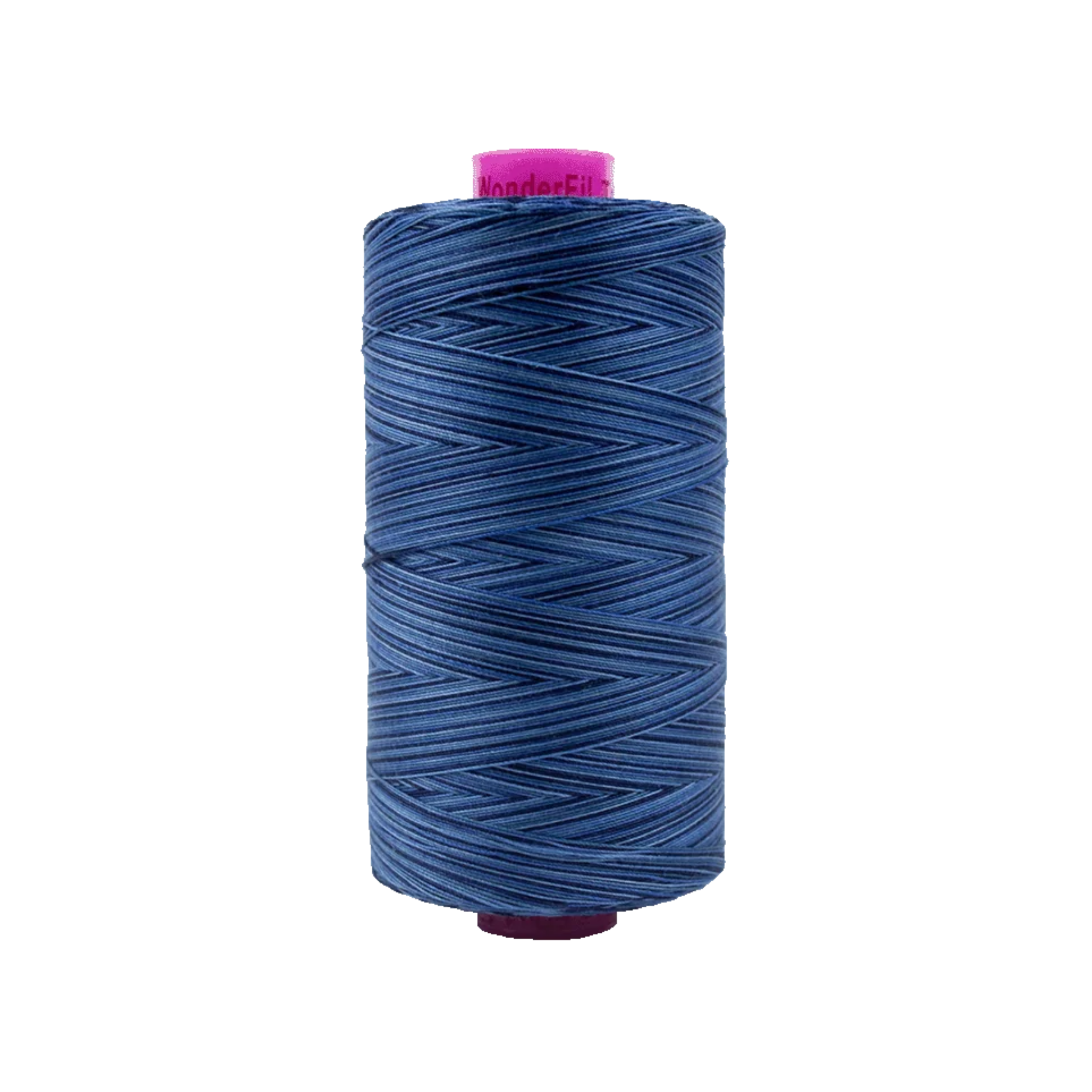Spool of Tutti Blue Night TU1-24 50wt variegated Egyptian cotton thread featuring deep navy and midnight blue tones with subtle dark and light variation.