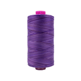Spool of Tutti Blueberry TU1-18 50wt variegated Egyptian cotton thread featuring rich blueberry blue tones with subtle darker and lighter color variation.
