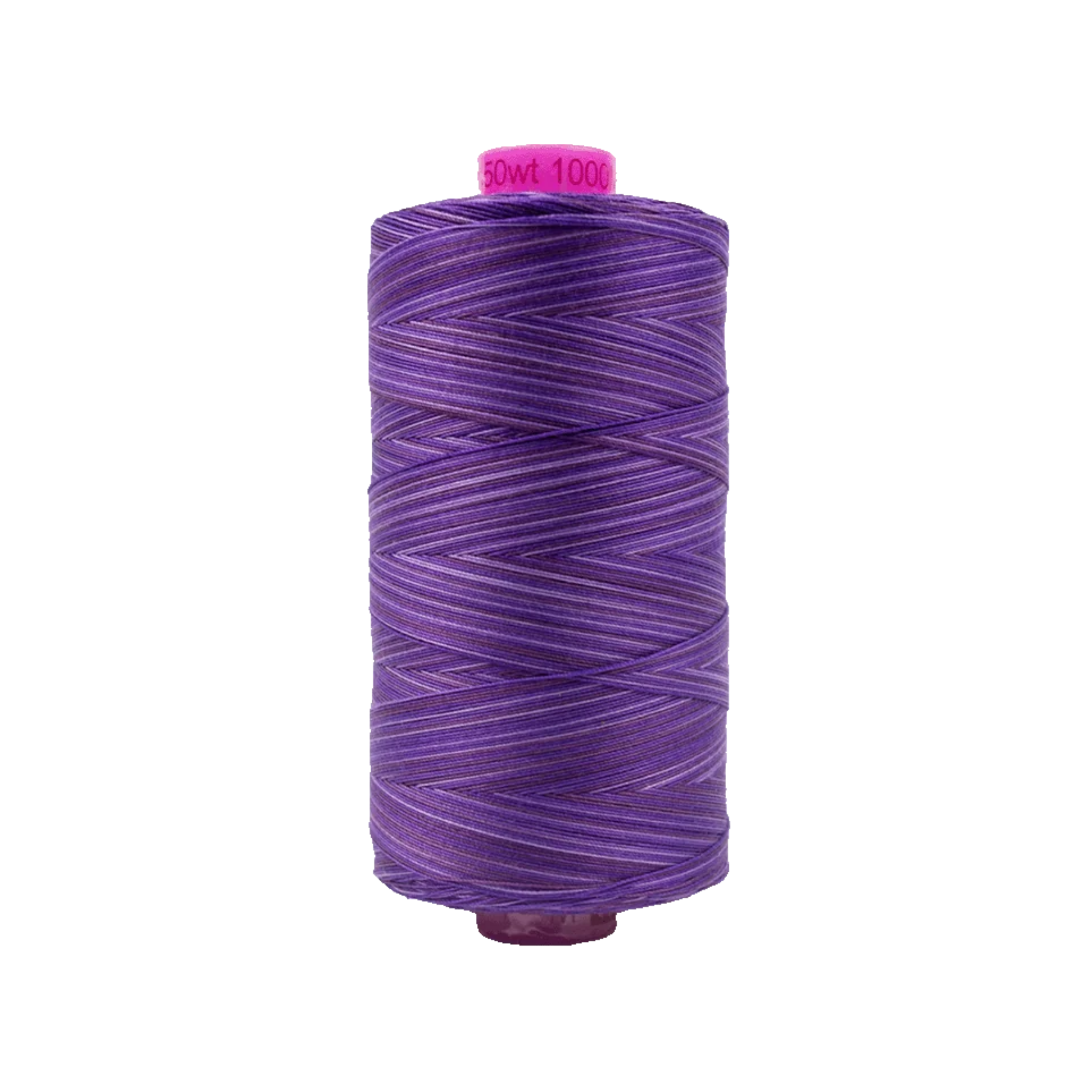 Spool of Tutti Blueberry TU1-18 50wt variegated Egyptian cotton thread featuring rich blueberry blue tones with subtle darker and lighter color variation.