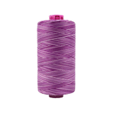 Spool of Tutti Grapes TU1-16 50wt variegated Egyptian cotton thread featuring rich grape purple tones with subtle dark and light color variation.