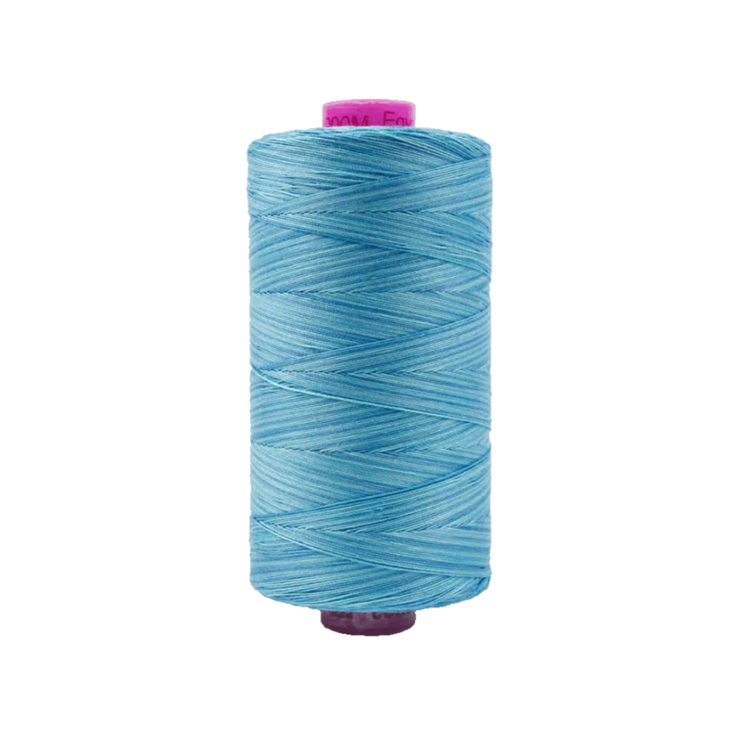 Spool of Tutti Sea Blue TU1-23 50wt variegated Egyptian cotton thread featuring cool sea blue tones with soft ocean-inspired variation.