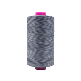 Spool of Tutti Slate TU1-40 50wt variegated Egyptian cotton thread featuring cool slate gray tones with subtle blue-gray variation.