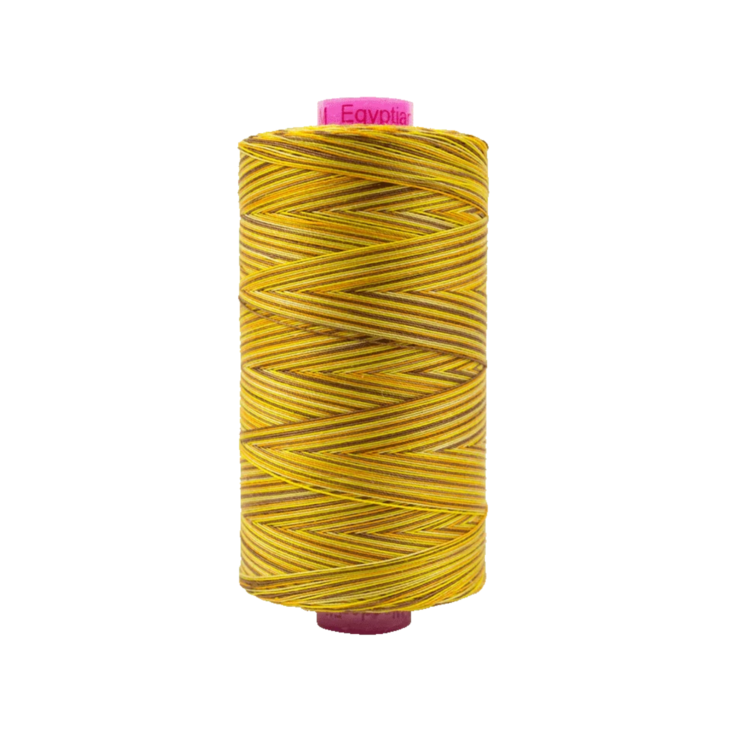 Spool of Tutti Sunflower TU1-06 50wt variegated Egyptian cotton thread featuring bright golden yellow tones with soft sunflower-inspired variation.