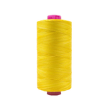Spool of Tutti Sunny TU1-01 50wt variegated Egyptian cotton thread featuring bright sunny yellow tones with soft warm variation.