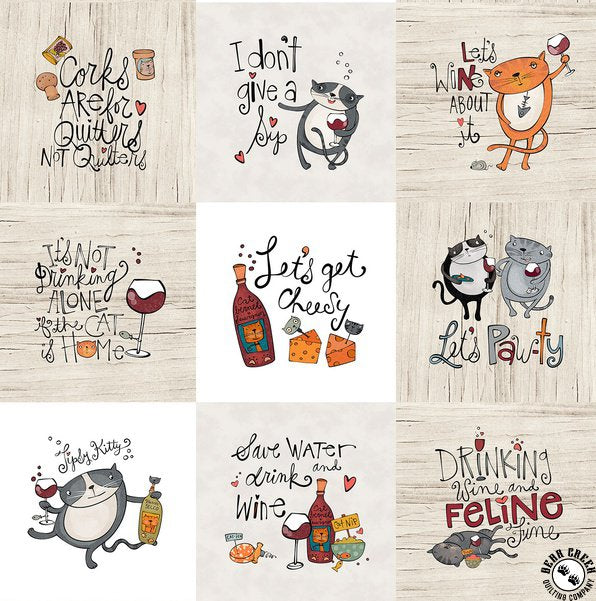 Whiskers & Wine Cats/Words Multi Blocks 26880-10