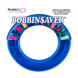 Blue Bobbinsaver with colorful bobbins on a white background, featuring Grabbit brand.