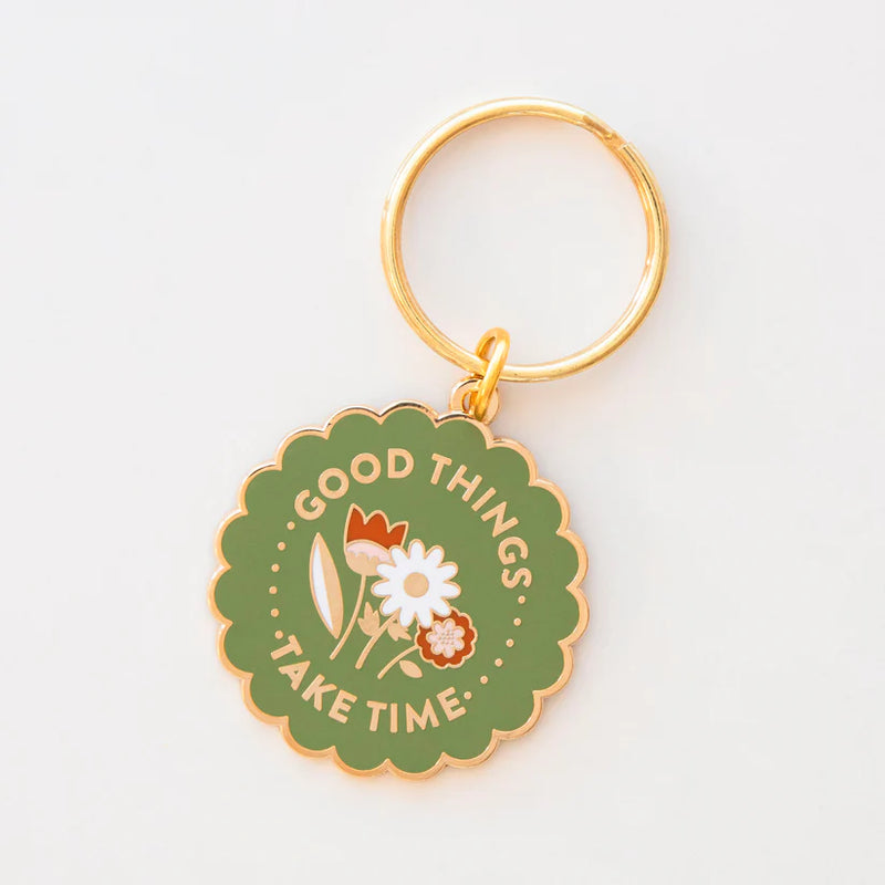 Good Things Take Time Enamel Keychain - Bag Charm KC01