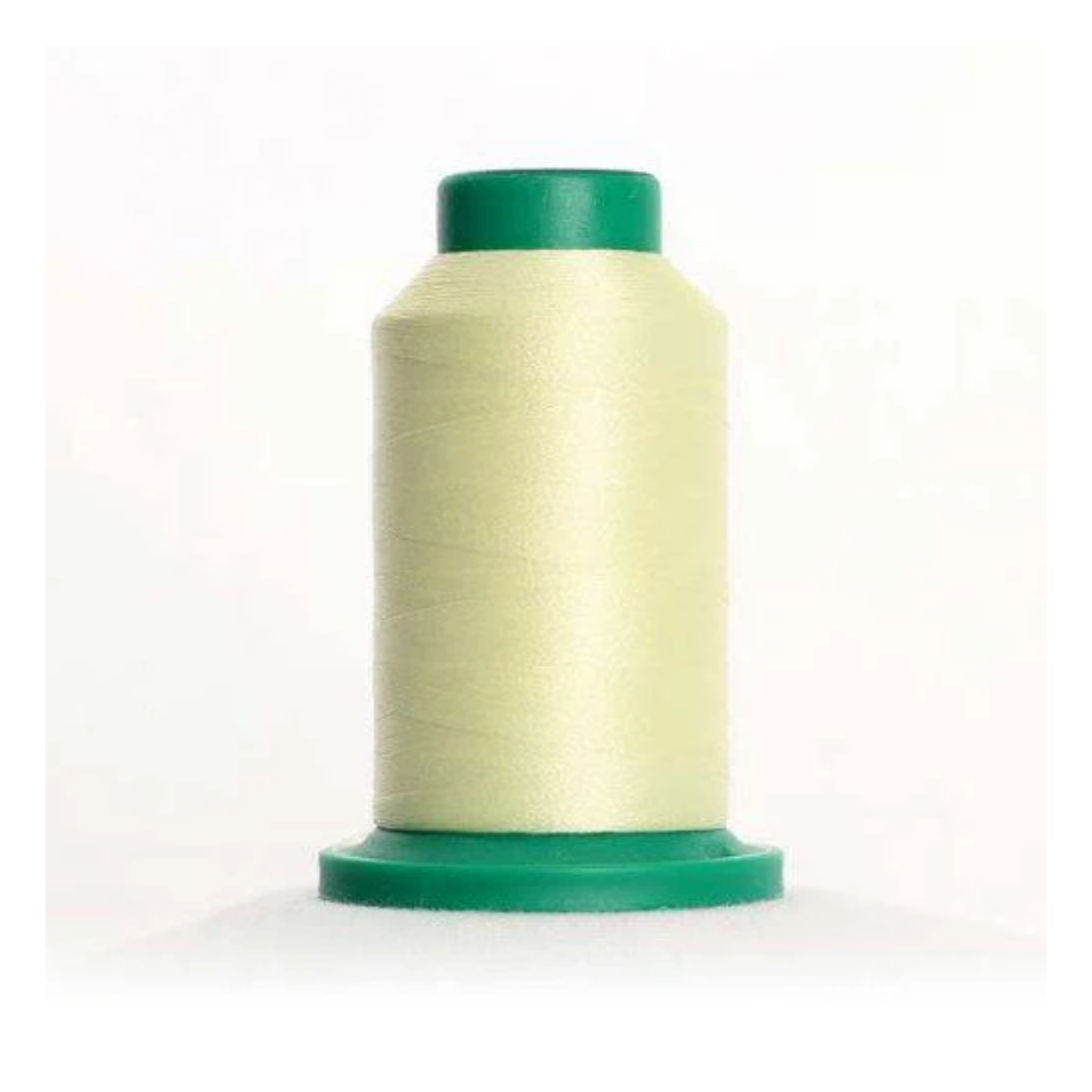 Isacord 0250 Lemon Frost 40wt polyester embroidery thread spool in bright yellow for machine embroidery, quilting, and decorative stitching.