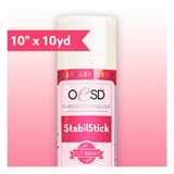 OESD StabilStick CutAway 10x10yd adhesive embroidery stabilizer for securing fabric during machine embroidery on knits and hard-to-hoop items