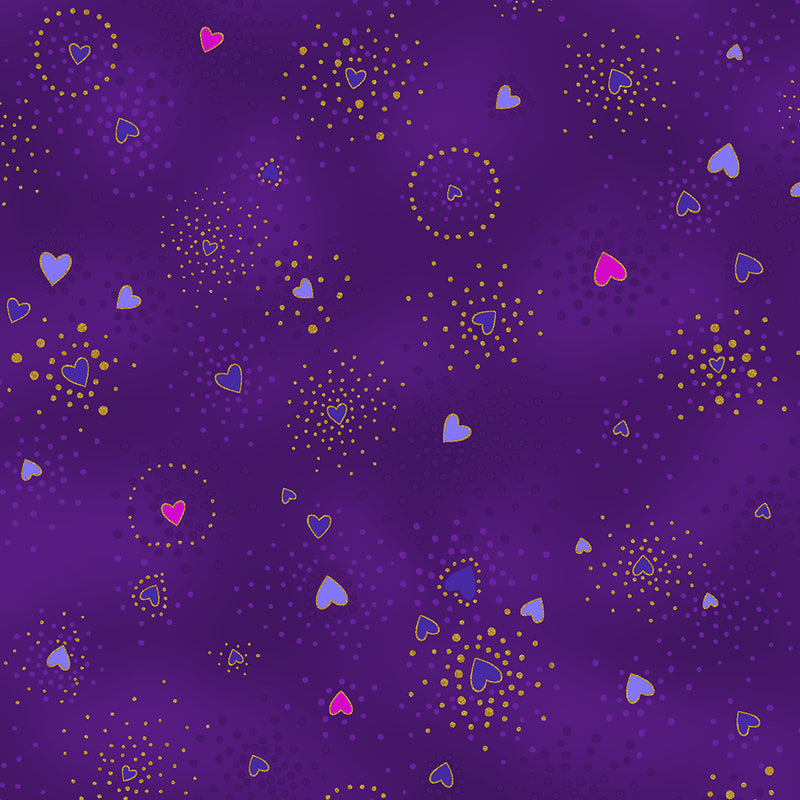 Laurel Burch Basic Heart - Purple Metallic Y1124-27M