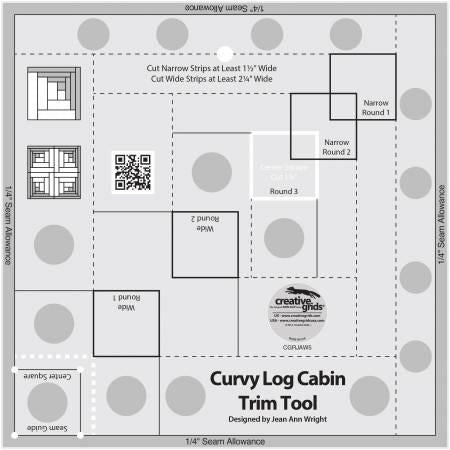 Creative Grids 8In Curvy  Log Cabin Trim Tool