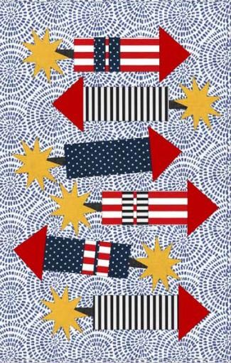 Fire Works Canvas Rug Fabric and Pattern Kit