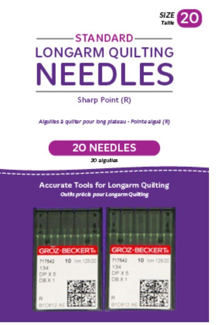 Standard Longarm Needles – Two Packages of 10 (20/125-R, Sharp)